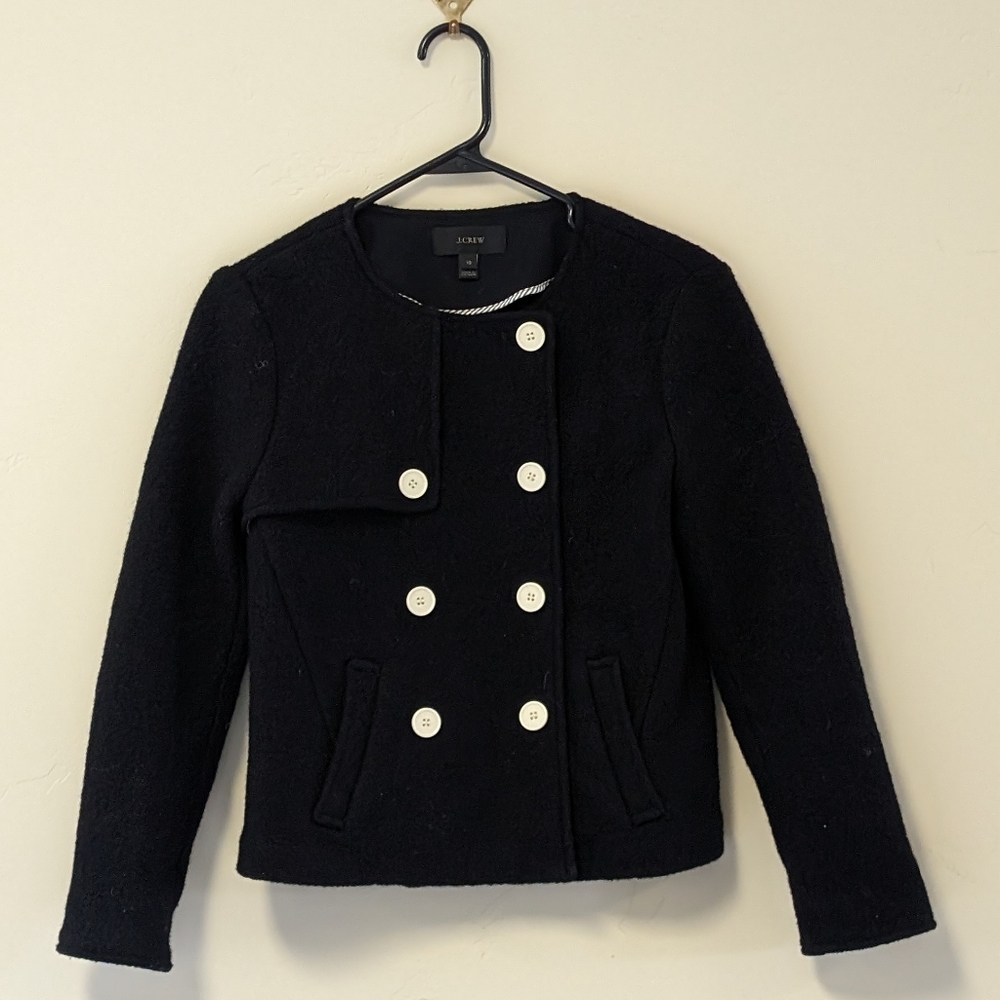 J. Crew Cropped Boiled Wool Jacket XS
